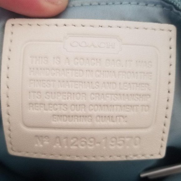 NWT - Coach Silver & White Tote bag w/ long strap - Picture 3 of 8